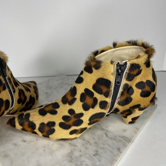 Butter Italy Ankle Boots Weston Leopard Print Calf Hair Heeled Bootie US 6 $575 - Picture 7 of 10